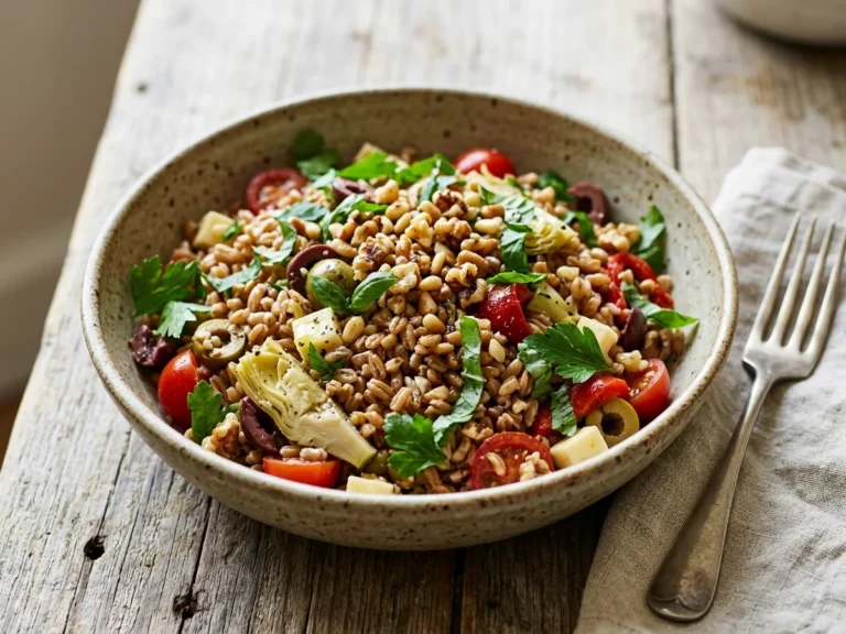 Mouthwatering Antipasto Farro Salad With Sundried Tomato Vinaigrette Recipe - antipasto farro salad
