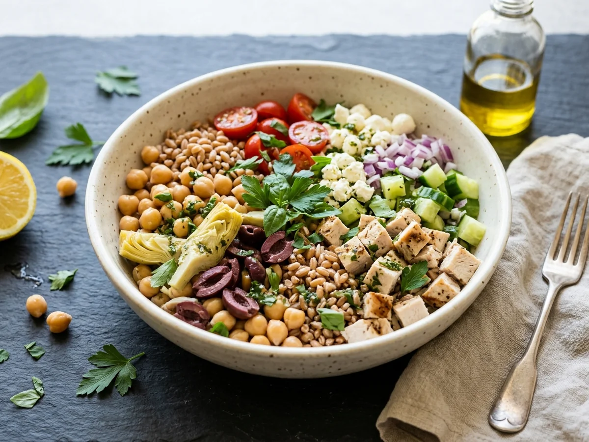 Nutritional Breakdown and Dietary Adaptations - antipasto farro salad