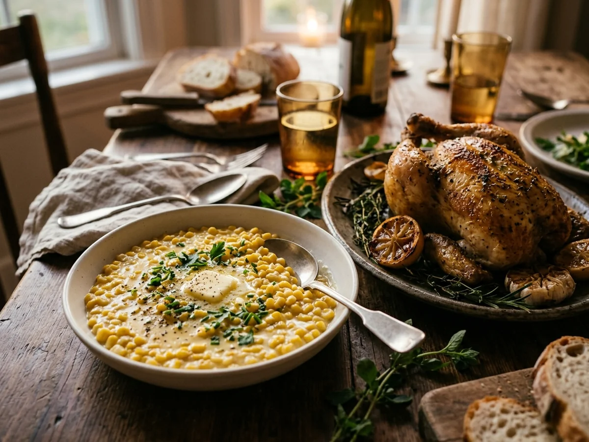 Serving Creamed Corn - creamed corn recipe