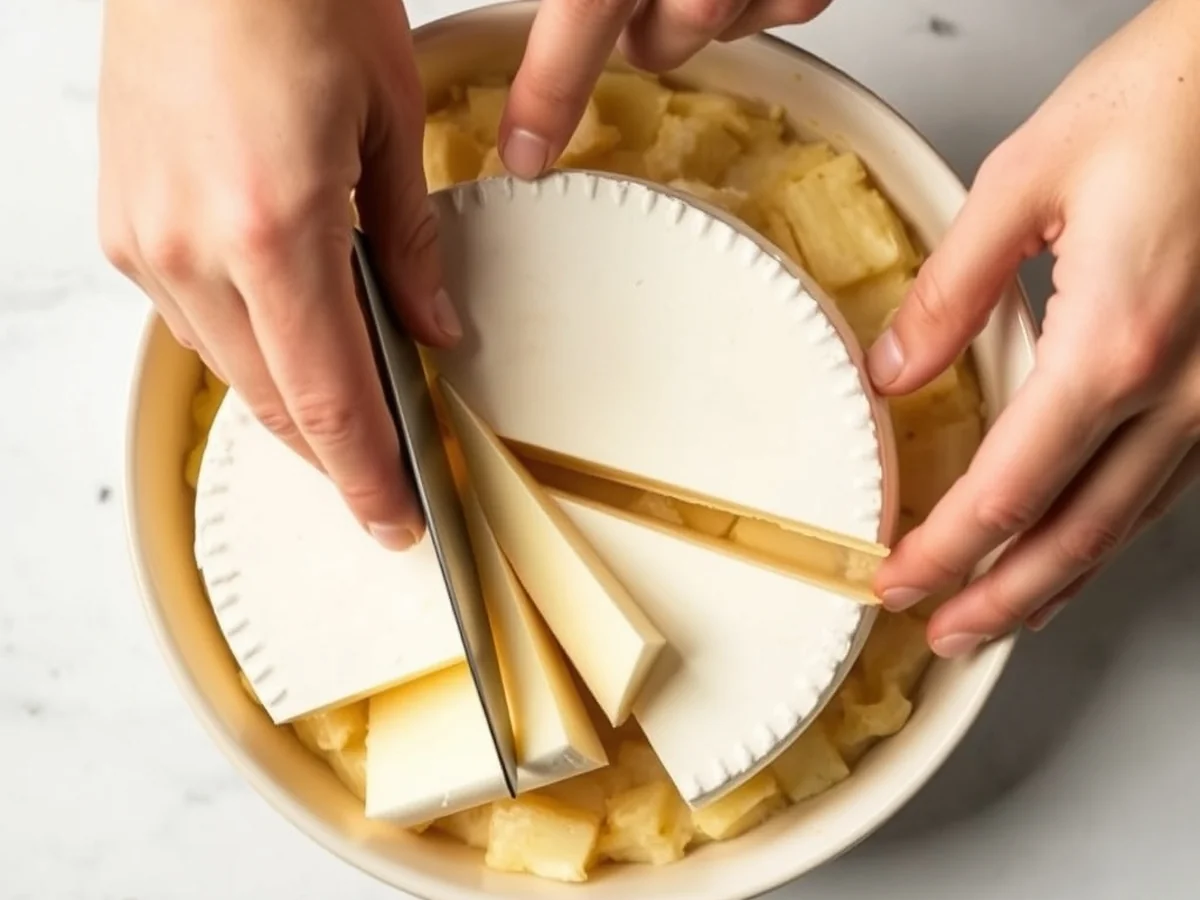 Working with Brie Cheese - creamy potato and brie bake