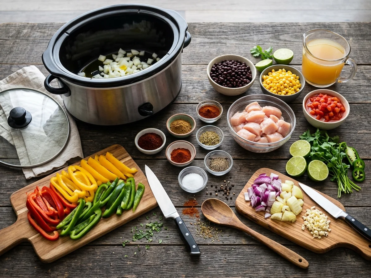 Essential Ingredients - crockpot chicken fajita soup