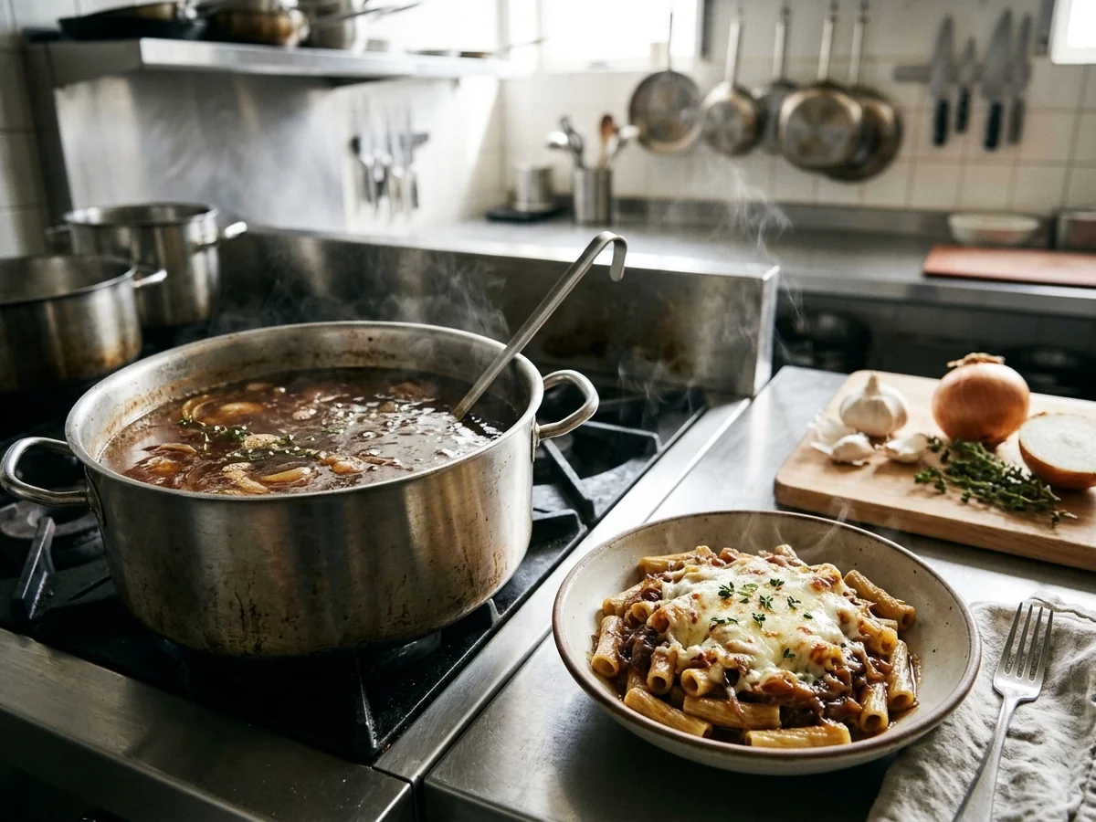 Best Broths for Pasta Sauce - french onion soup pasta