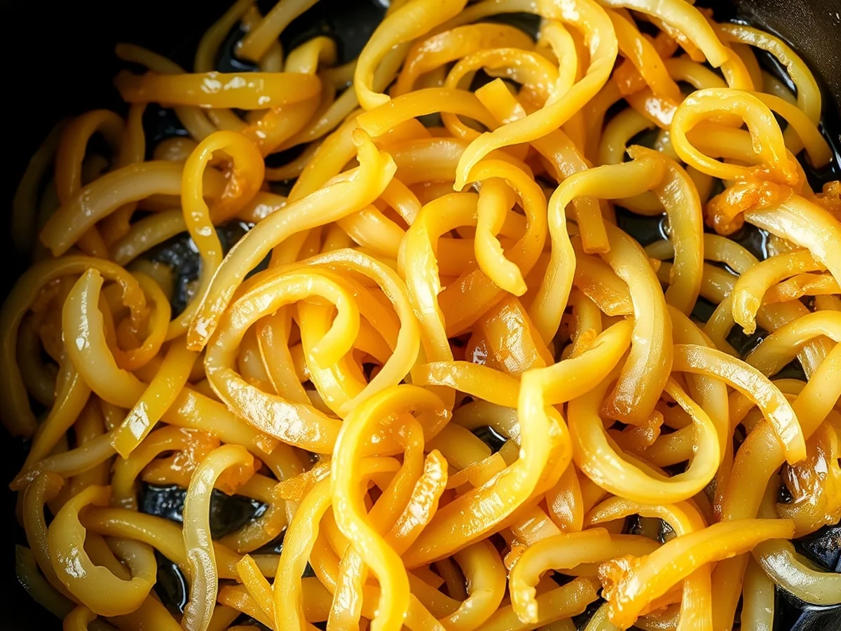 Caramelizing Onions for Pasta - french onion soup pasta