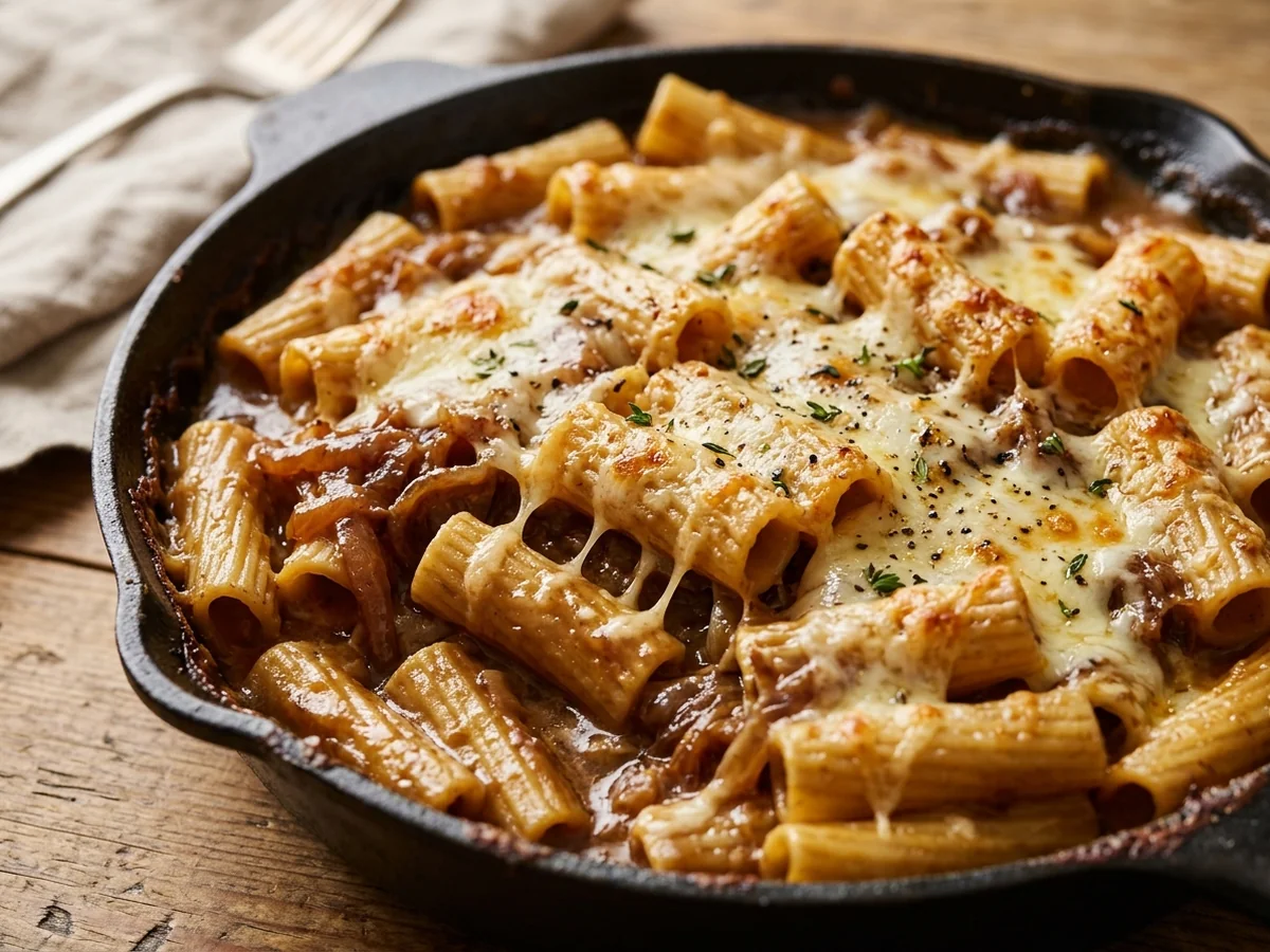 Choosing Best Pasta Shapes - french onion soup pasta