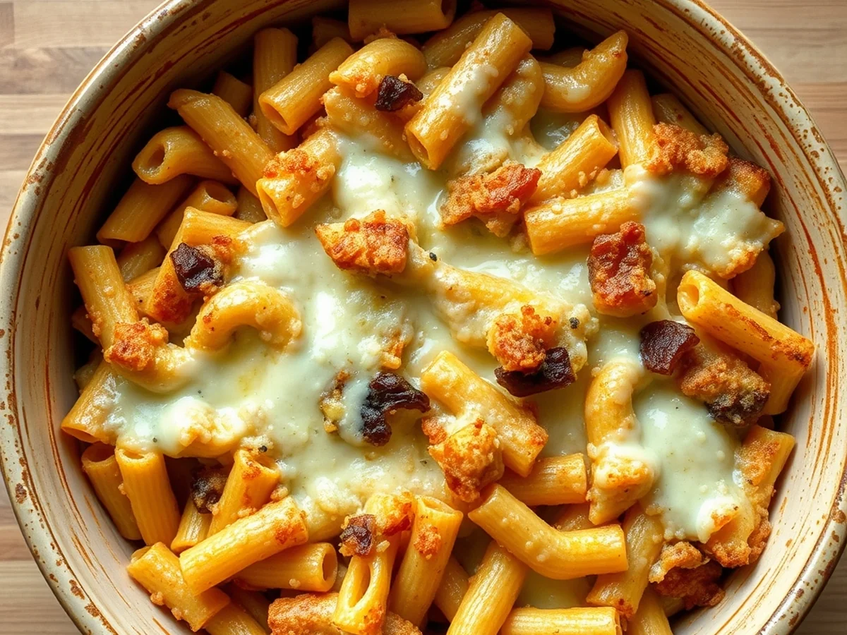 French Onion Pasta Bake - french onion soup pasta
