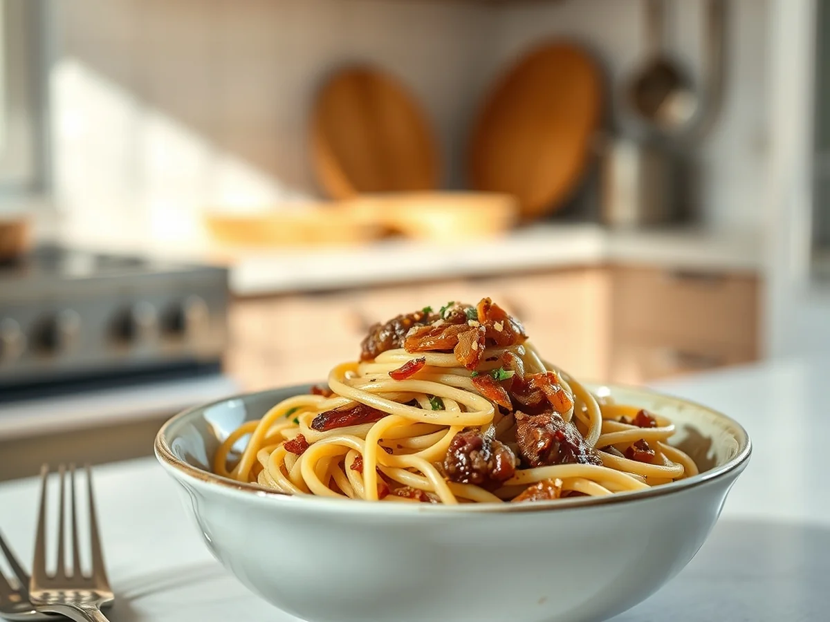Making Gluten-Free Onion Pasta - french onion soup pasta