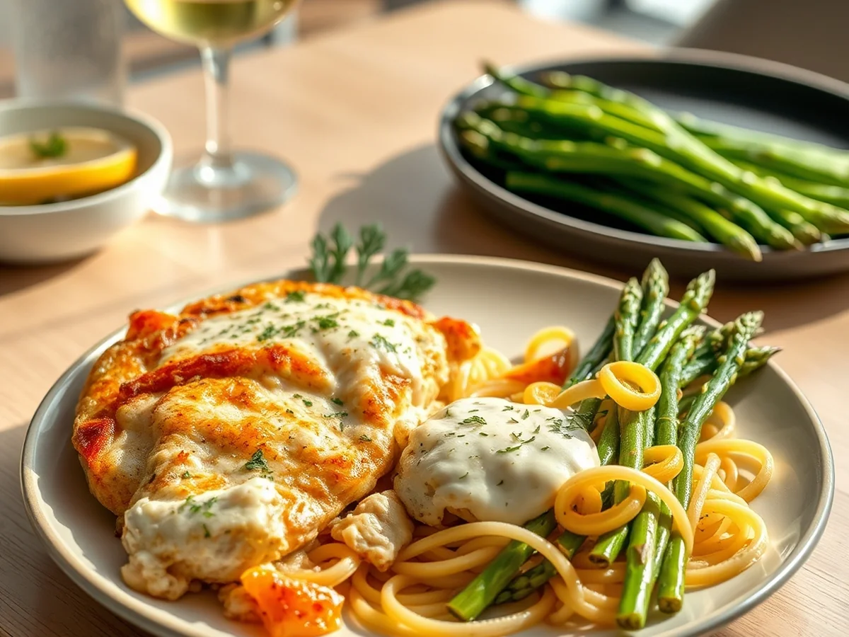 Serving Suggestions and Pairings - garlic parmesan chicken and pasta