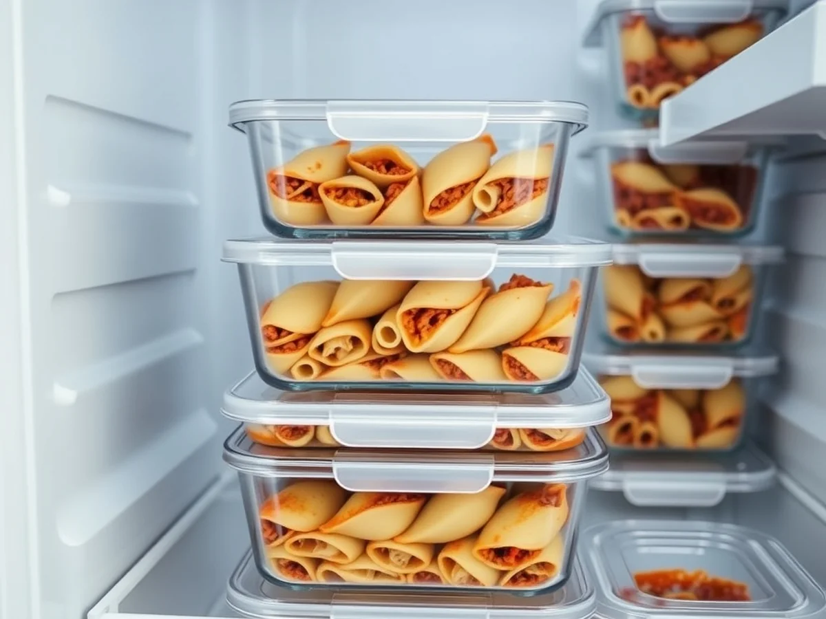 Storage and Meal Prep - lasagna stuffed pasta shells
