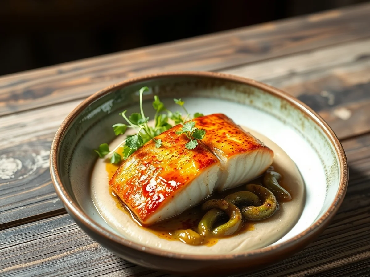 Alternative Puree Pairings - miso cod cauliflower puree
