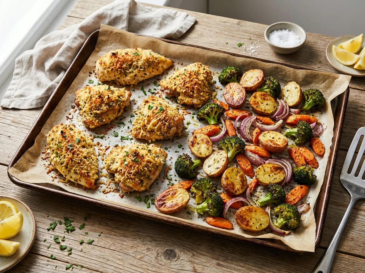 Avoiding Common Roasting Mistakes - parmesan crusted chicken sheet pan dinner