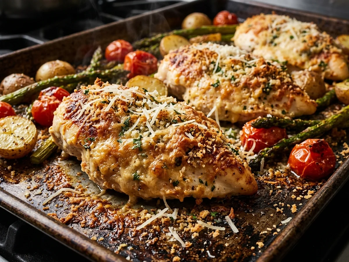 Ingredients for Parmesan Crust - parmesan crusted chicken sheet pan dinner